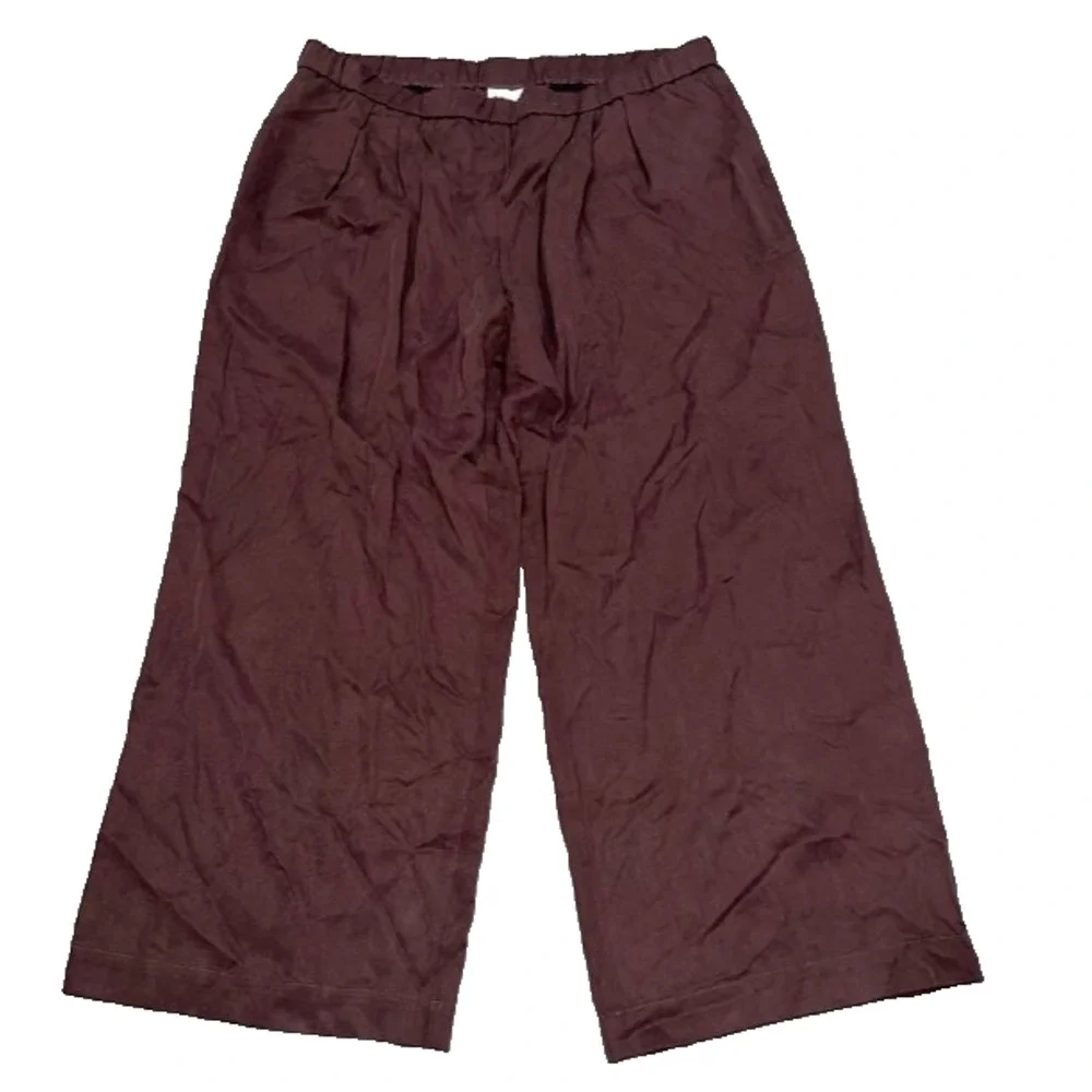 Reformation organic cotton Women's Brown Woven Wide-leg Trousers 2X A005961